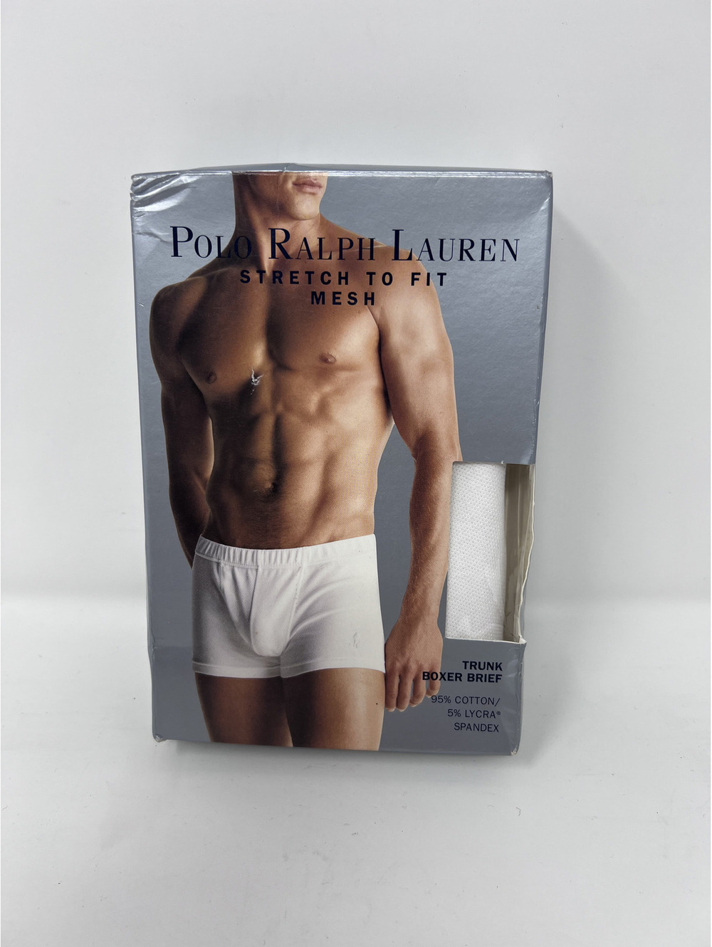 Vintage Polo Ralph Lauren Stretch To Fit Mesh Trunk Boxer Brief - White, Medium